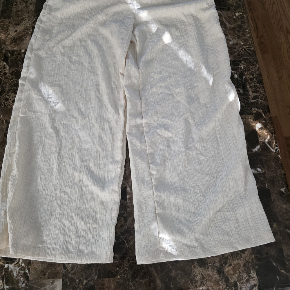 SHEIN Cream Elastic Waist Pants Xl